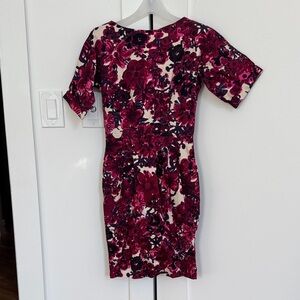 ASOS White Dress with Magenta and Purple Floral Print